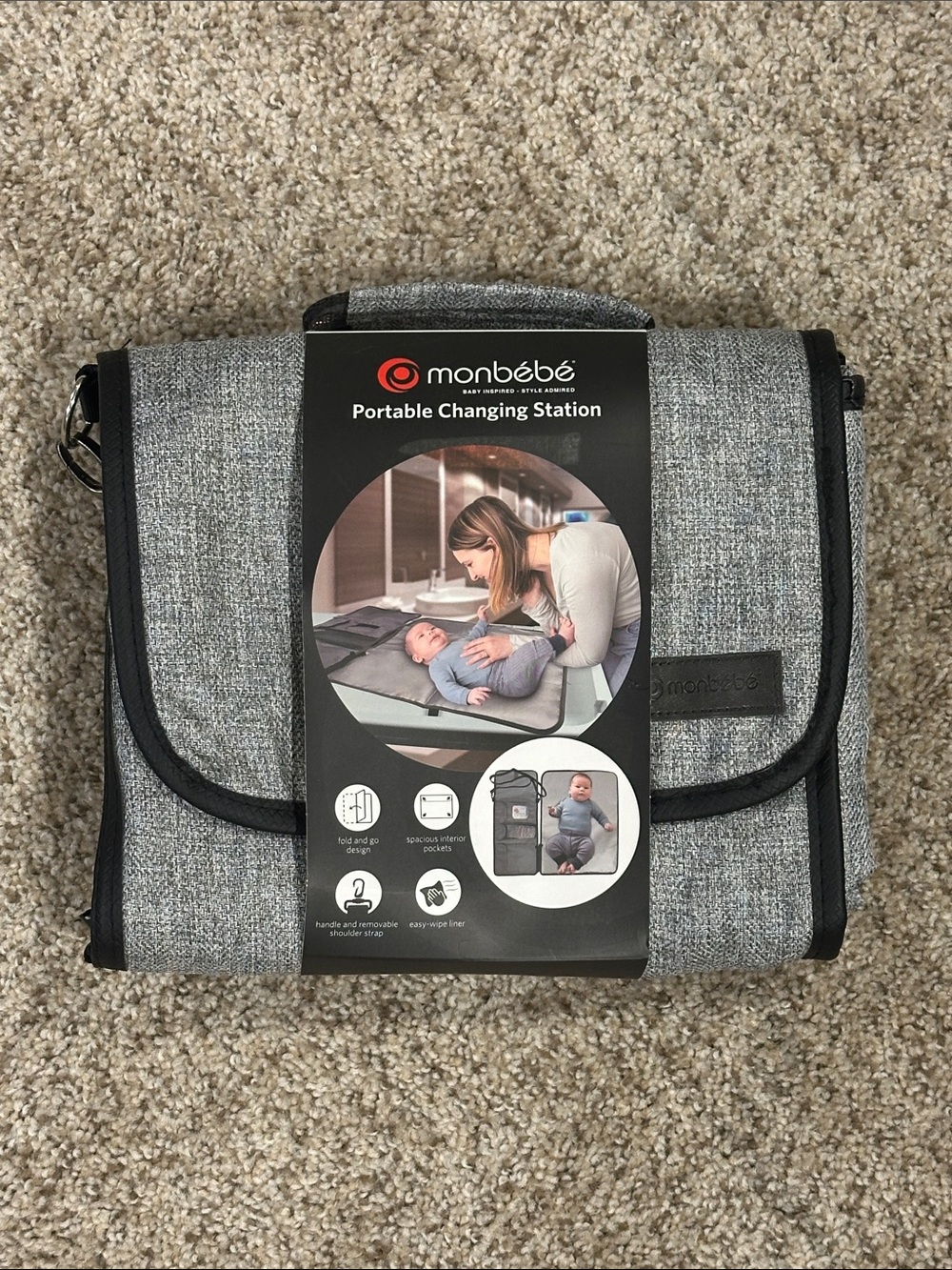 monbebe Portable Changing Station - Gray